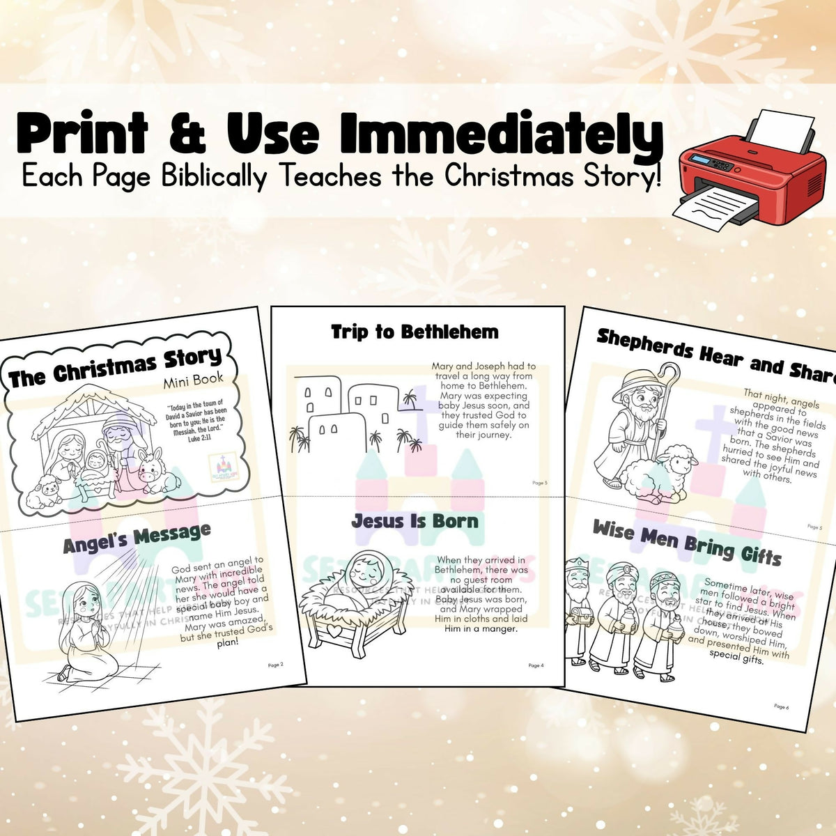 Christmas Sunday School Activity | Birth of Jesus Story Mini Book