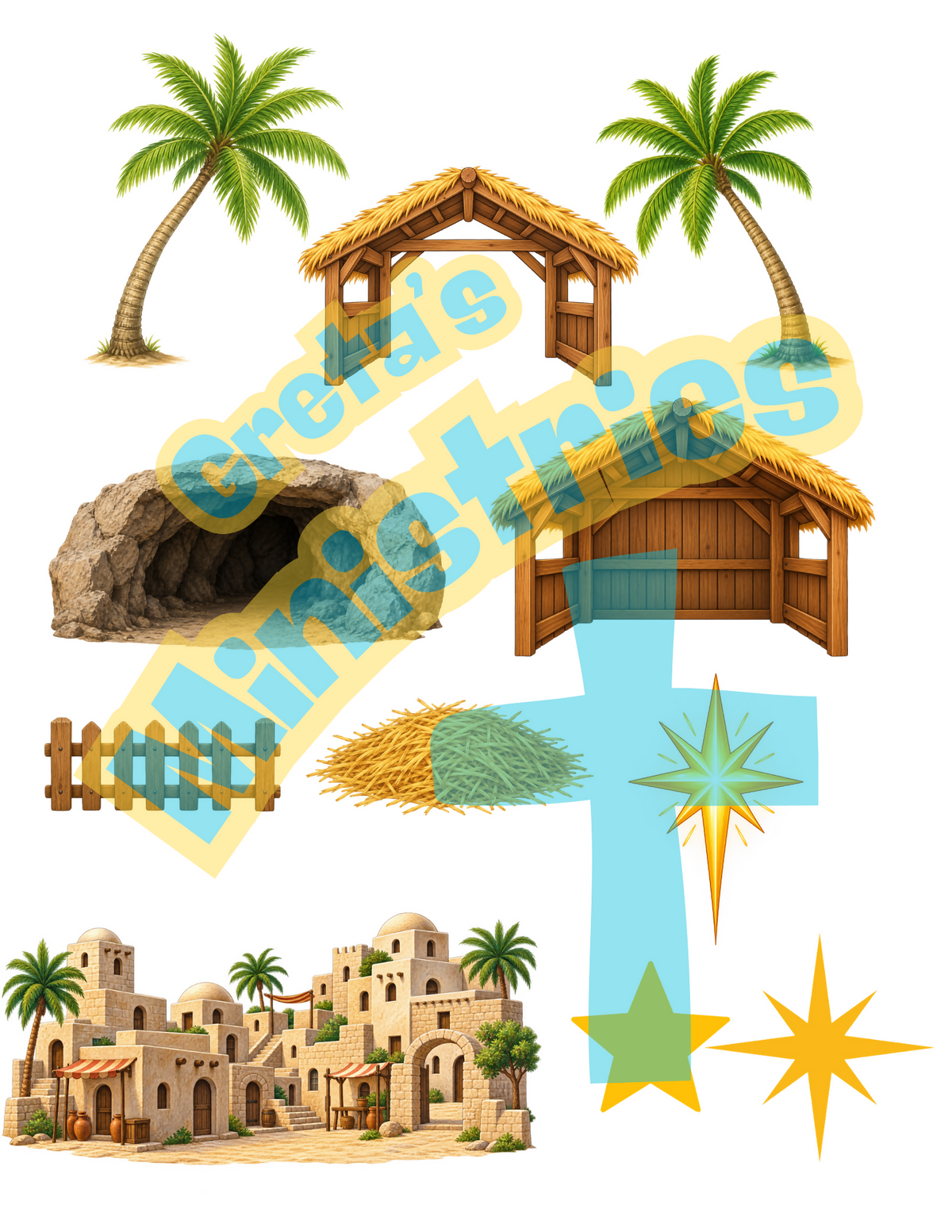 Nativity Clip Art | The Birth of Jesus | 57 High-Resolution 300 DPI PNG Images
