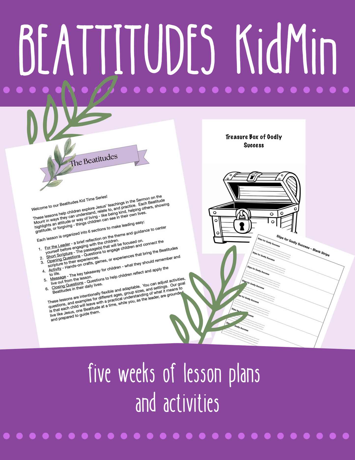 Beatitudes- 5 Week Lesson Plans for Children's Ministry