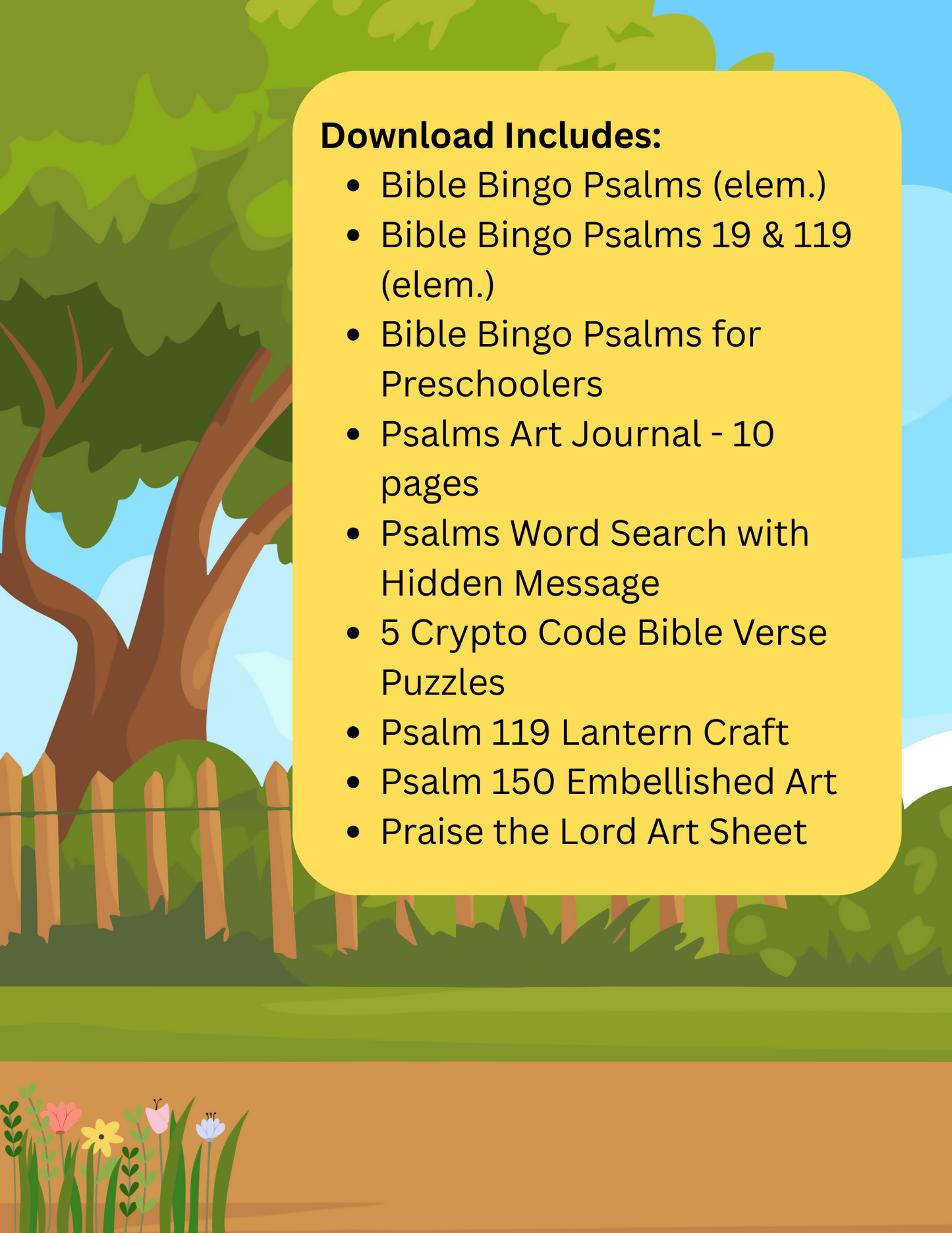 Activity Pages For Kids - Psalms