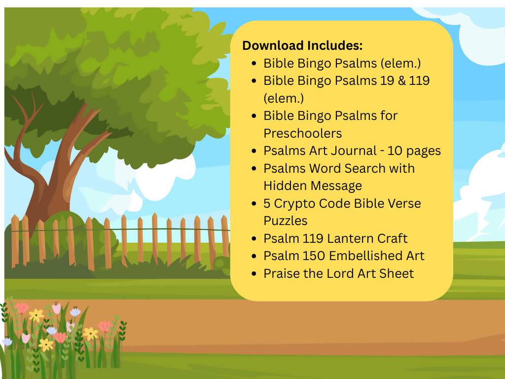 Activity Pages For Kids - Psalms KJV