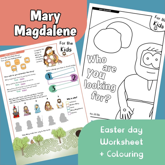 Mary Magdalene Worksheet and colouring page