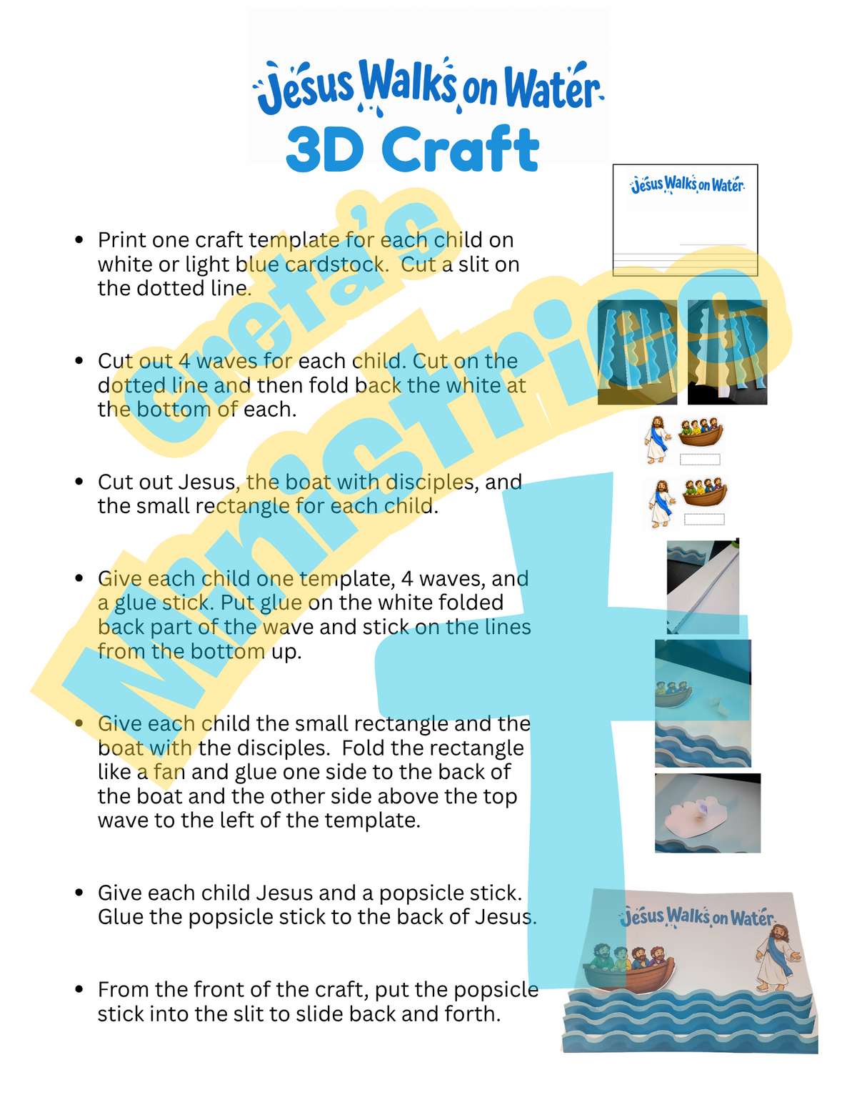 Jesus Walks on Water 3D Craft | Interactive Bible Craft | Preschool - 1st grade