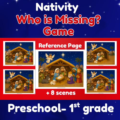 Christmas Nativity Who Is Missing? Game | Preschool–1st Grade Bible Activity