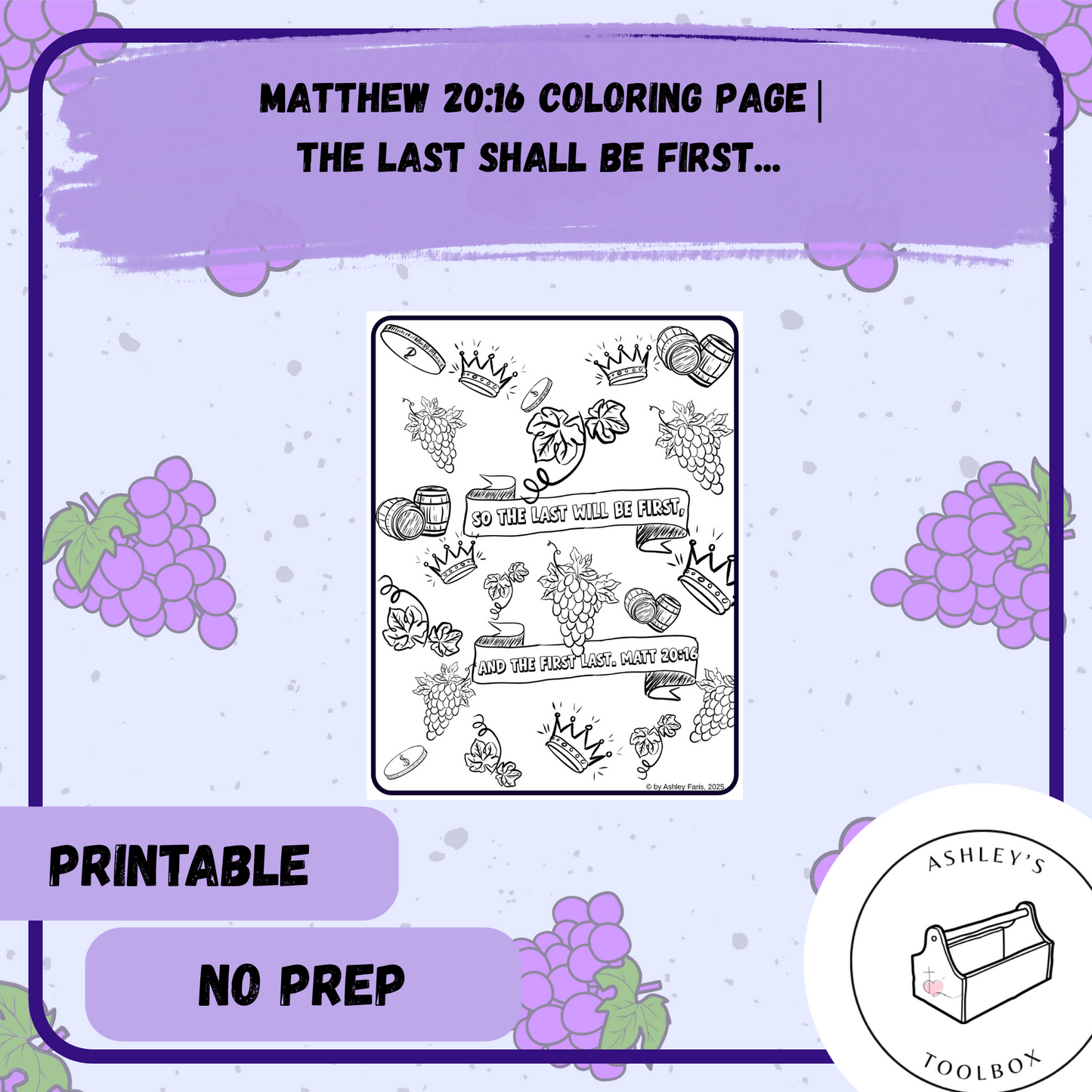 Matthew 20:16 Coloring Page – “The Last Will Be First”