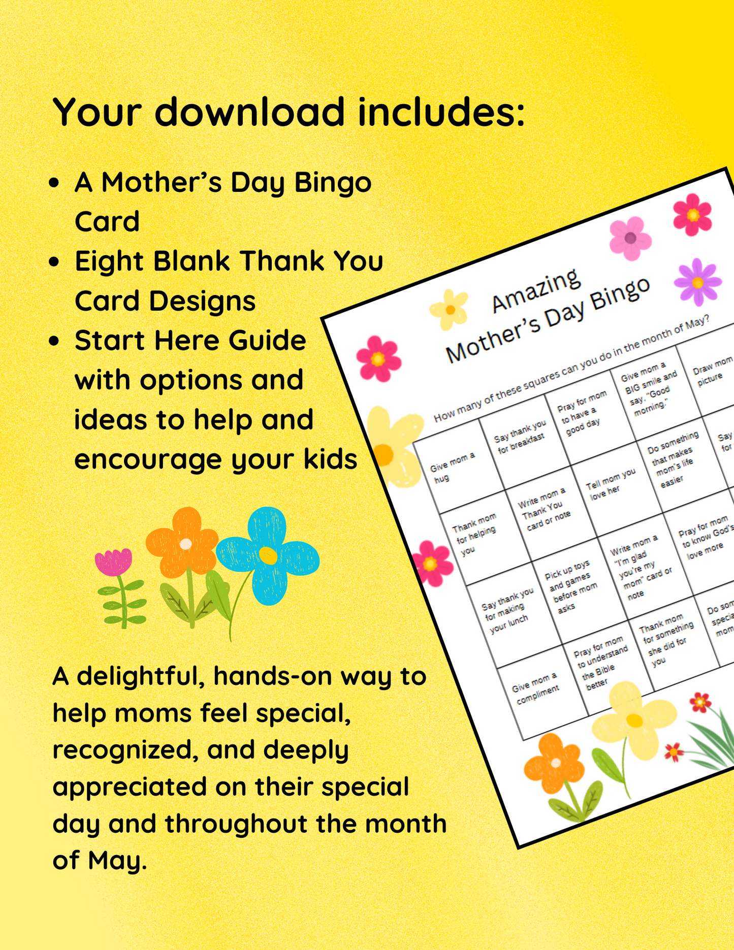 Amazing Mother’s Day Bingo For Kids