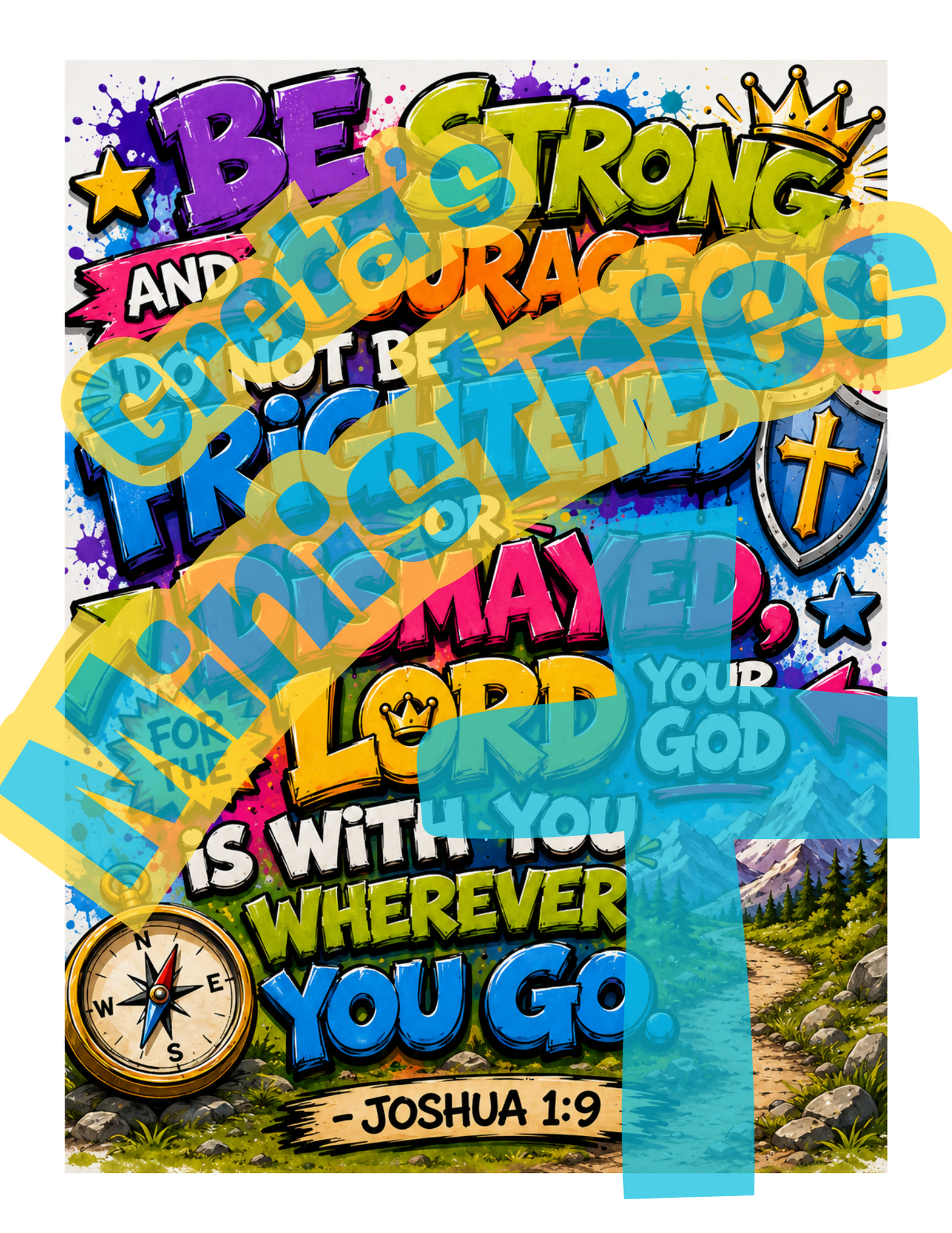 Teen Bible Verse Coloring Pages & Posters Bundle | Strength & Courage