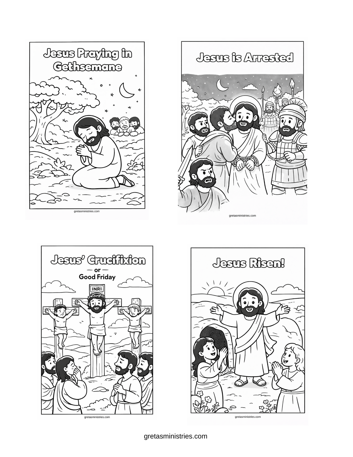 Holy Week Coloring Pages (total of 8)