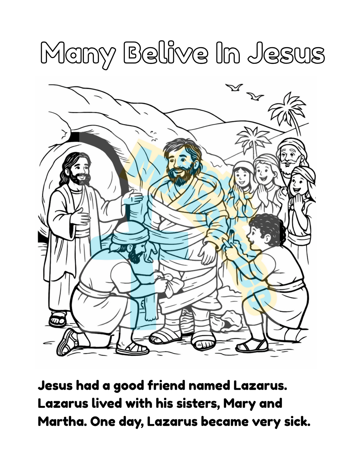 The Raising of Lazarus Bible Story Coloring Book Lesson (Preschool - 1st grade)
