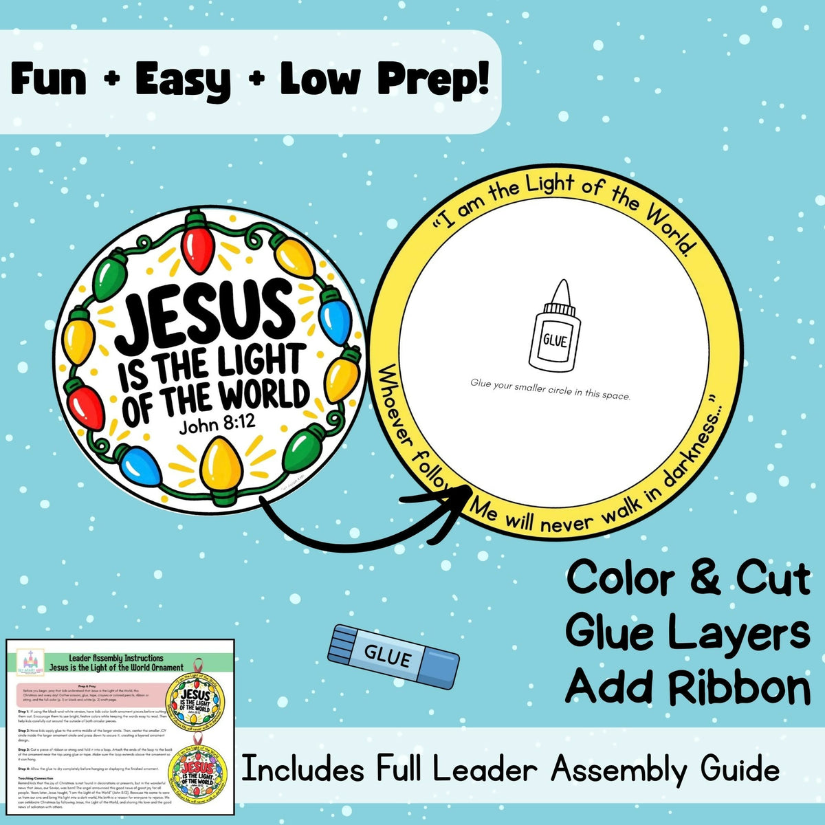 Christmas Bible Ornament Craft – Jesus Is the Light of the World | John 8:12
