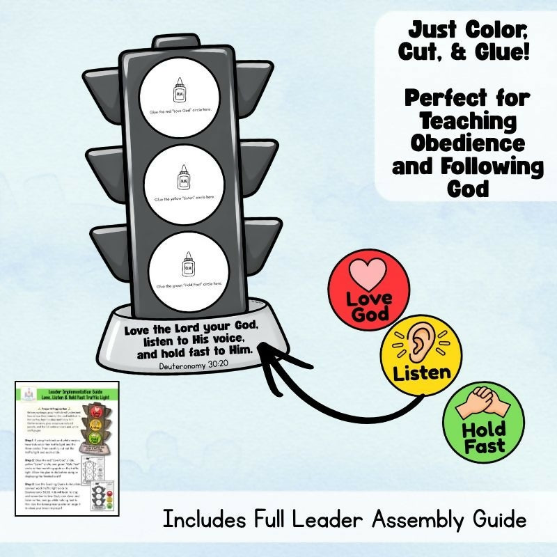 Love, Listen & Hold Fast Traffic Light Bible Craft | Deuteronomy 30:20