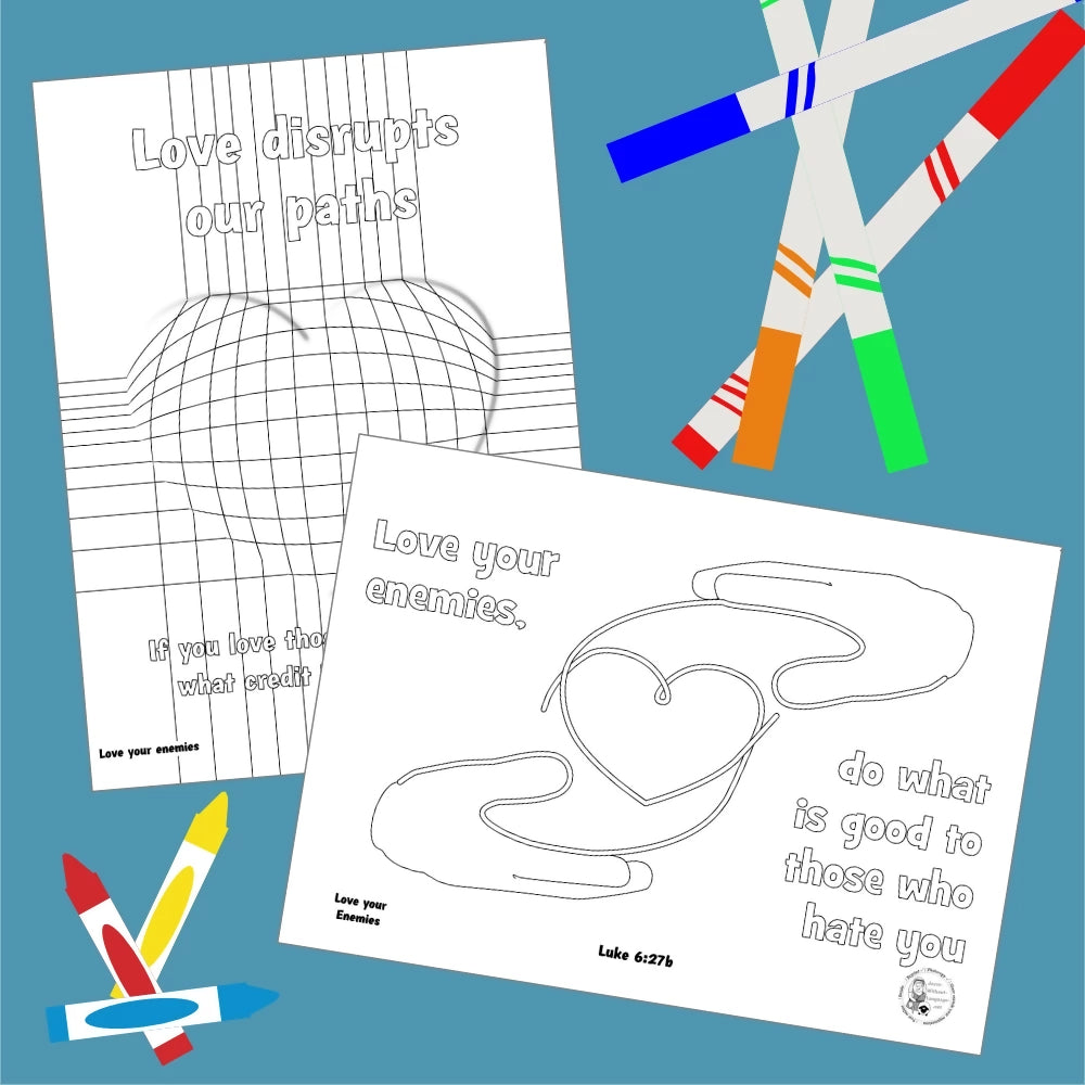 Love Your Enemies (Luke 6) - Kidmin lesson with Crafts and colouring