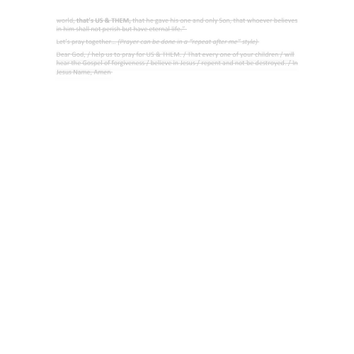 Children's Sermon - Us and Them! (Jonah 3)