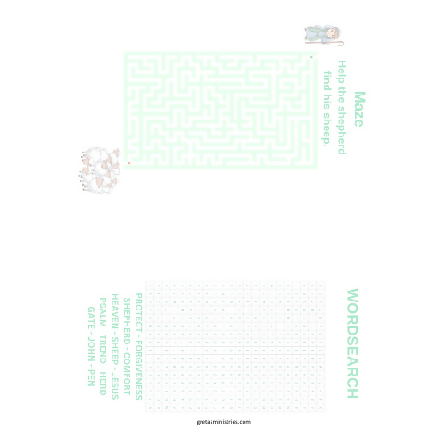 The Good Shepherd (John 10:1-10 & Psalm 23) Children's Sermon/Lesson & Activity