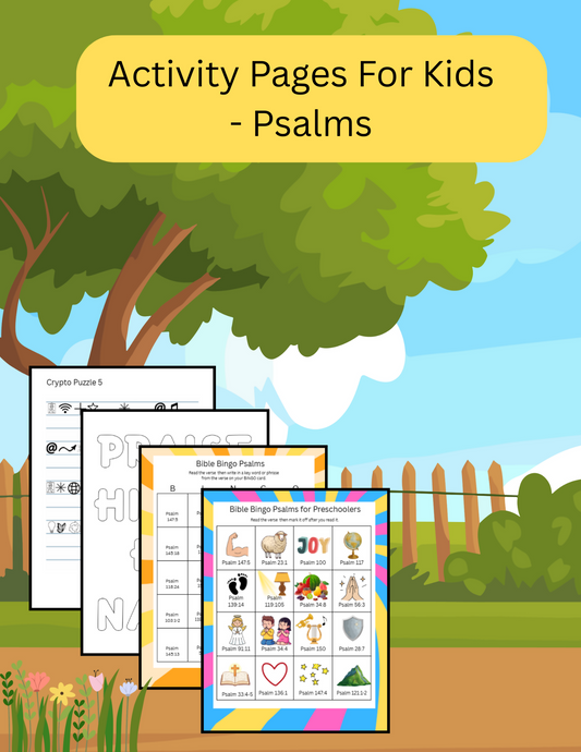 Activity Pages For Kids - Psalms