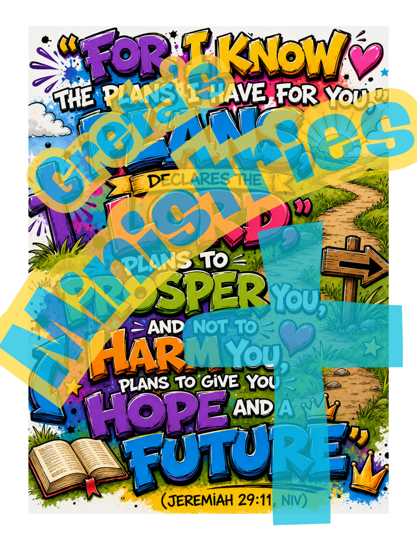 Teen Bible Verse Coloring Pages & Posters Bundle | God's Plan for You