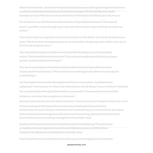 The Easter Bunny and Jesus - (Matthew 28:1-10) Sermon/Lesson & Activity Booklet