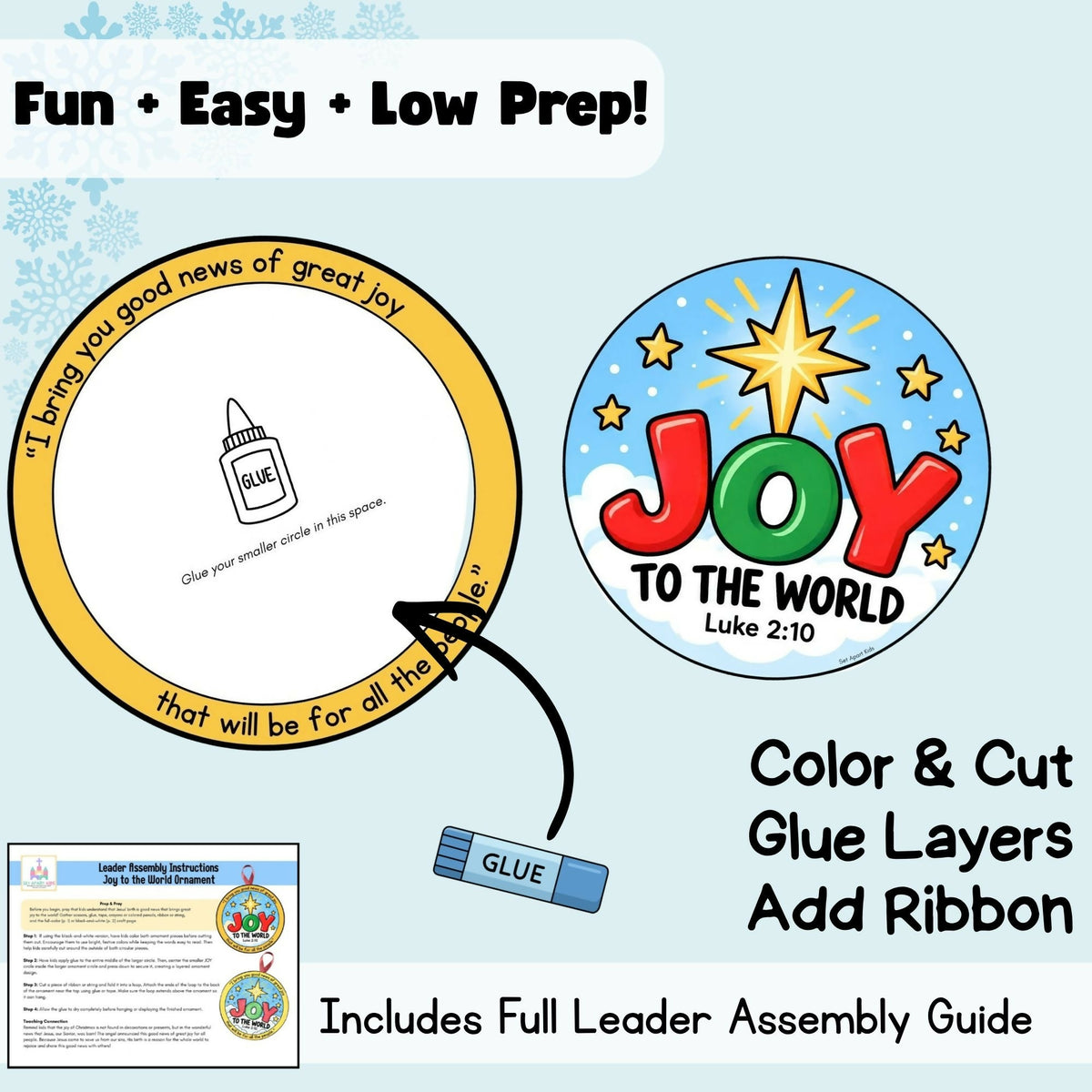 Joy to the World Christmas Bible Craft | Luke 2:10 Ornament for Kids