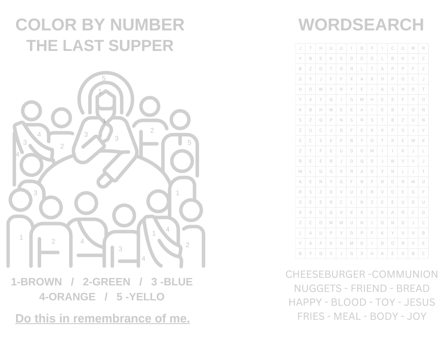 A Very Happy Meal - (Communion/The Last Supper) Children's Sermon/Lesson & Activity Book