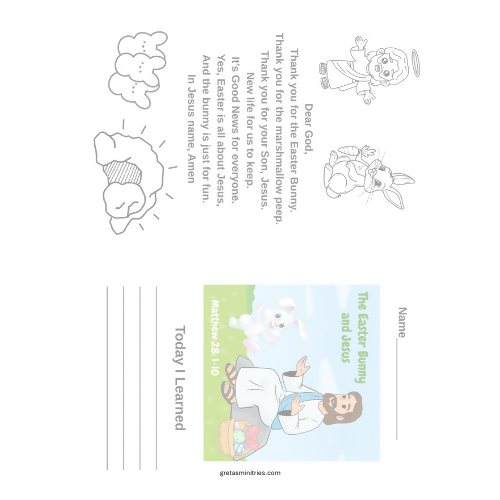 The Easter Bunny and Jesus - (Matthew 28:1-10) Sermon/Lesson & Activity Booklet