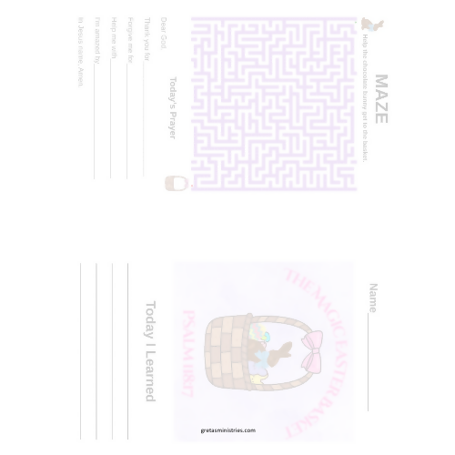 The Magic Easter Basket (Psalm 118:17) Children's Easter Sermon/Lesson and Activity Book