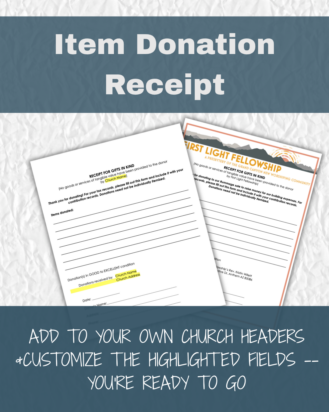 Item Donation Receipt Template