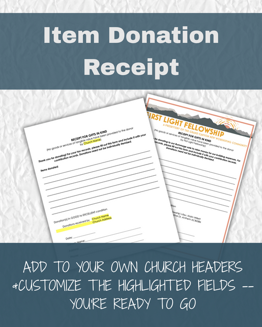 Item Donation Receipt Template