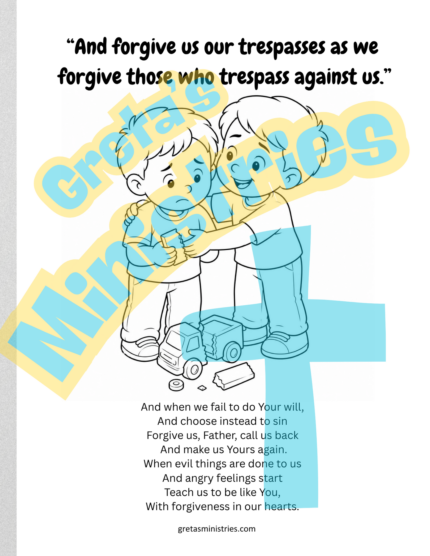 The Lord’s Prayer Coloring Book with Rhyming Explanations | PreK-2nd grade