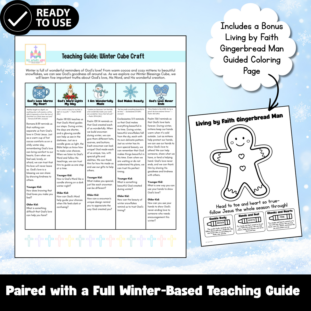 Winter Bible Craft for Kids | Winter Blessings Cube & Sunday School Lesson