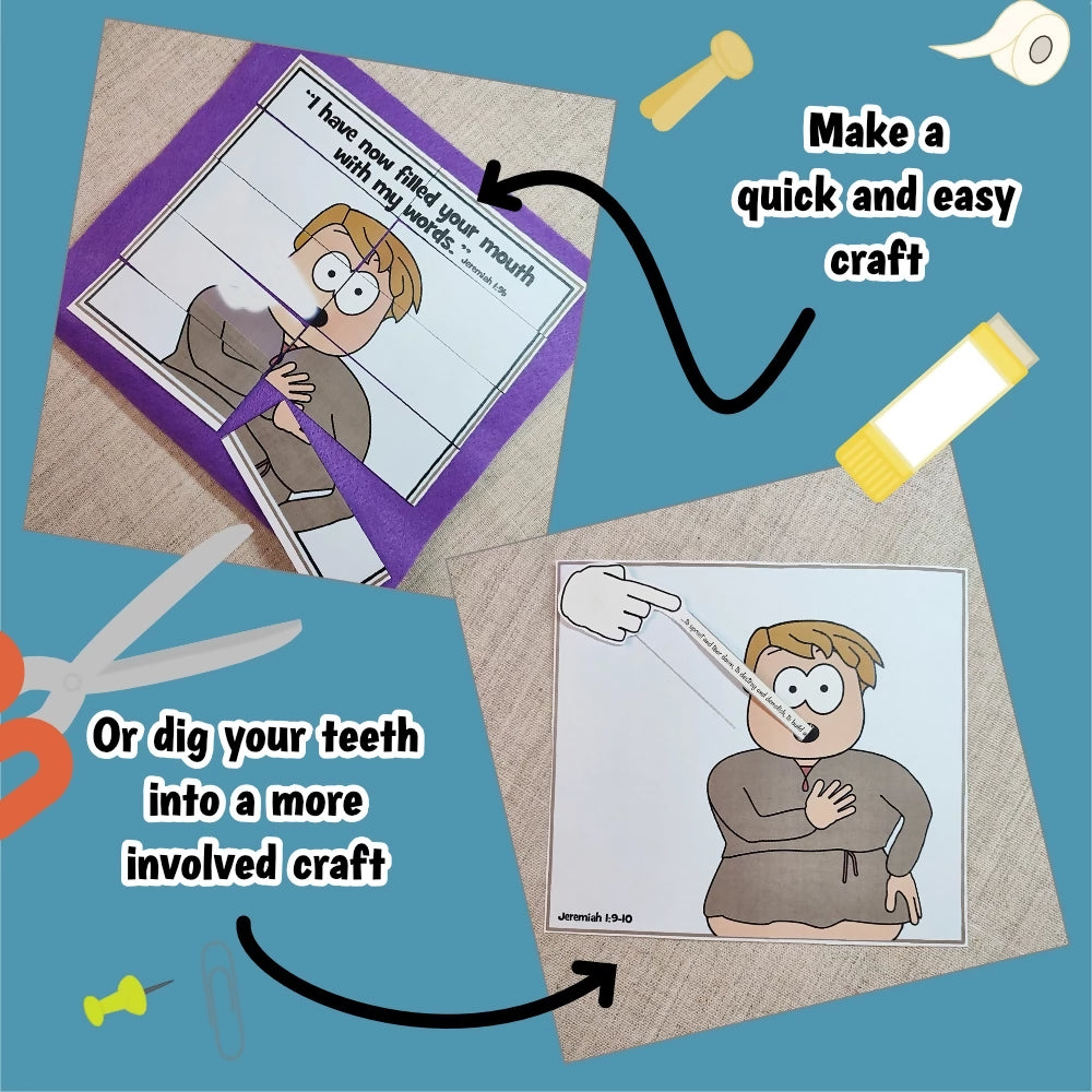 Jeremiah 1 - The Young Prophet | Ministry lesson, Bible crafts, Games
