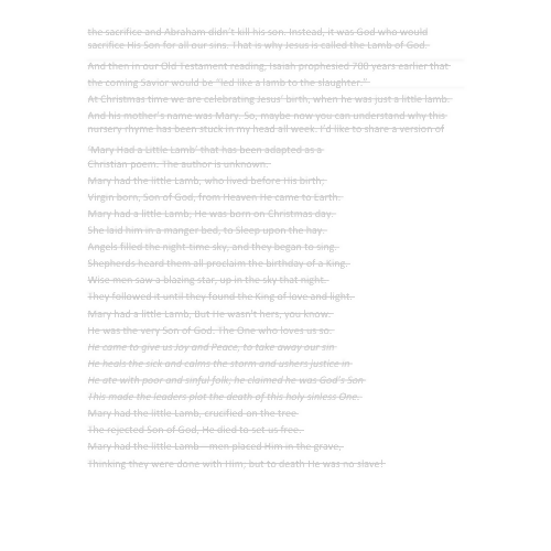 Children's Christmas Sermon - "Mary Had a Little Lamb"