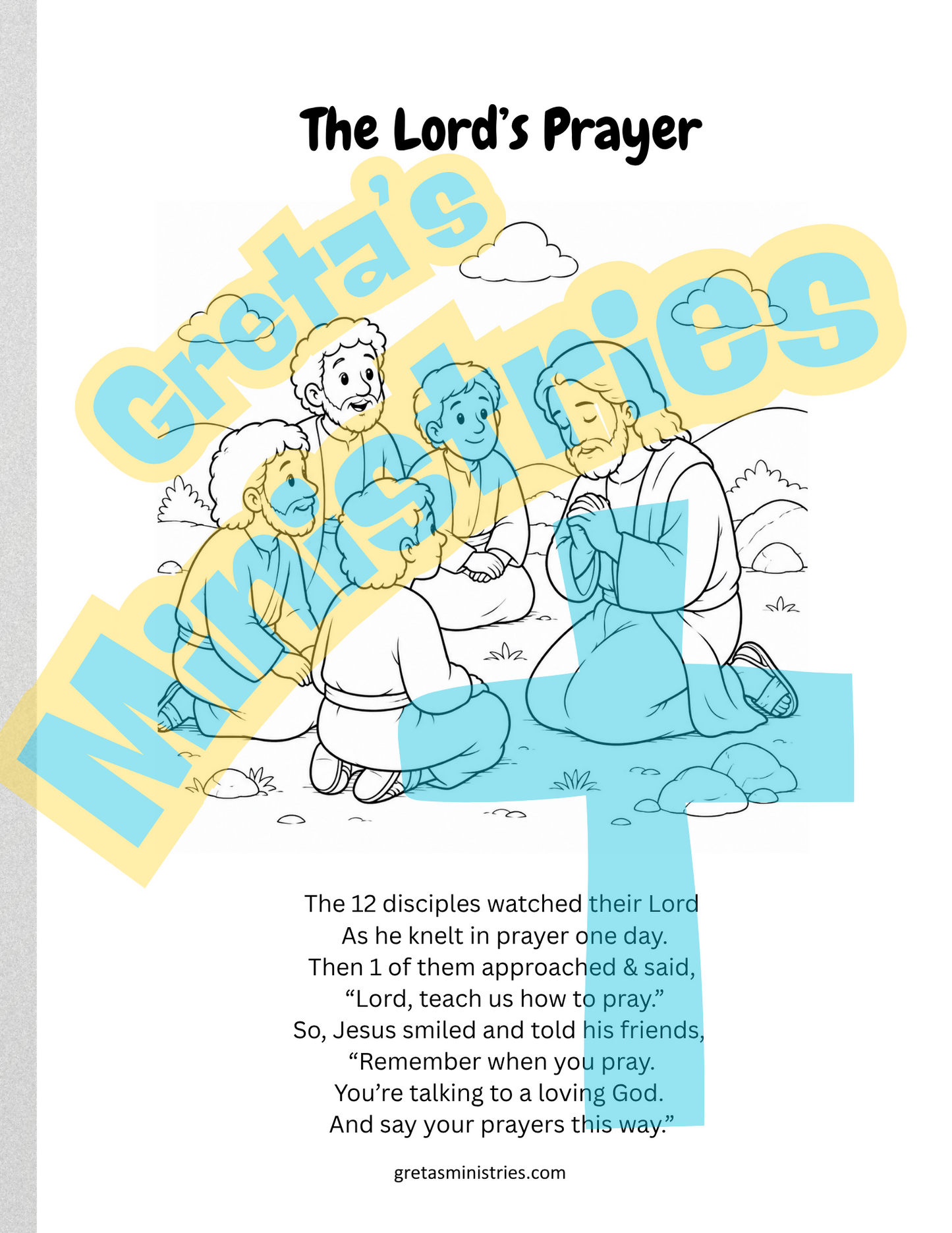 The Lord’s Prayer Coloring Book with Rhyming Explanations | PreK-2nd grade