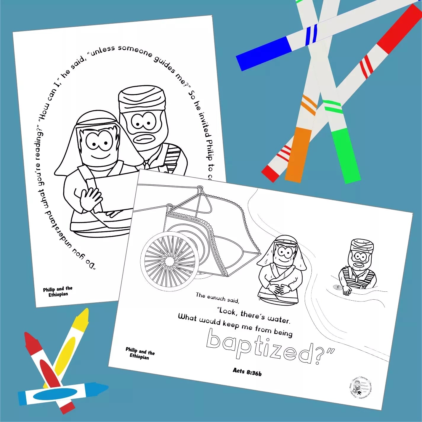 Philip & the Ethiopian (Acts 8) - Kidmin lesson with Crafts and colouring