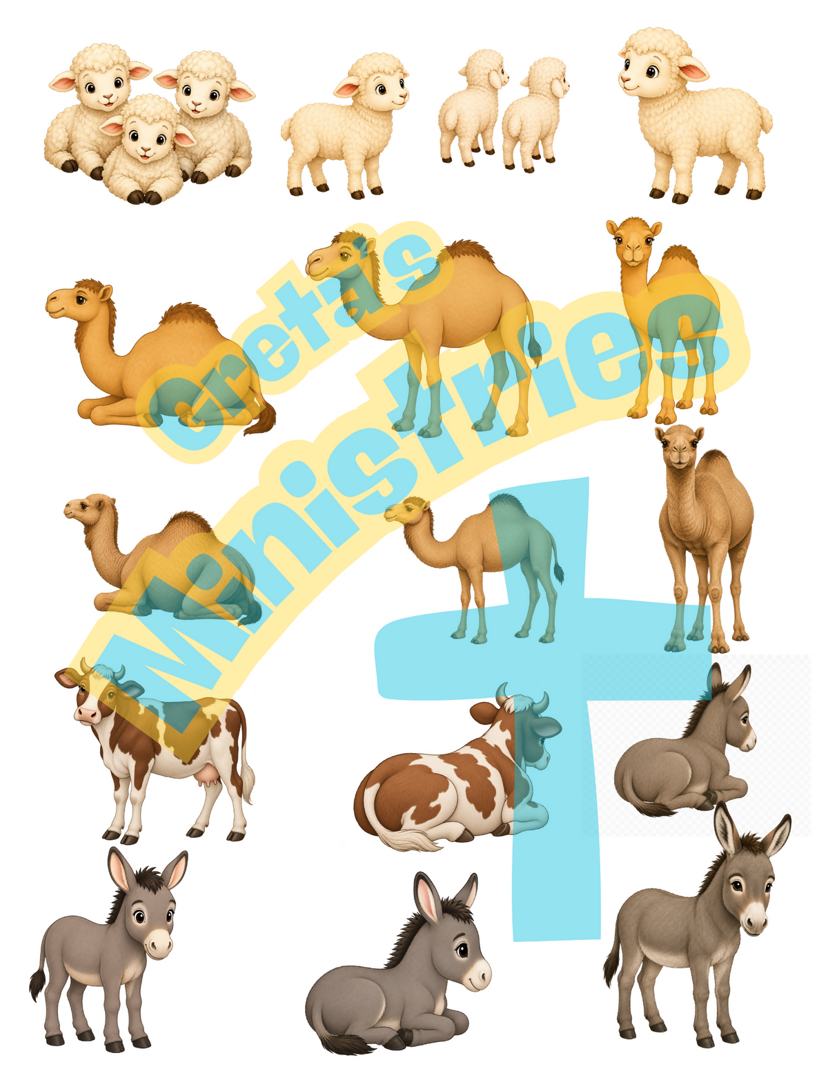 Nativity Clip Art | The Birth of Jesus | 57 High-Resolution 300 DPI PNG Images