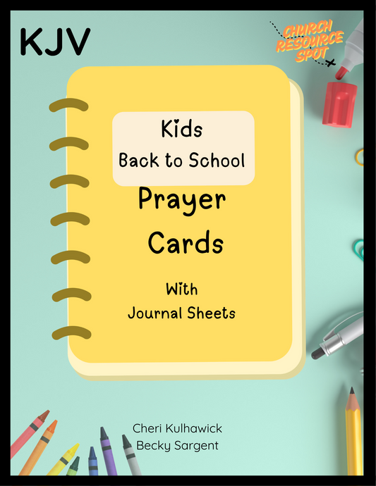 Kids Back To School Prayer Cards KJV