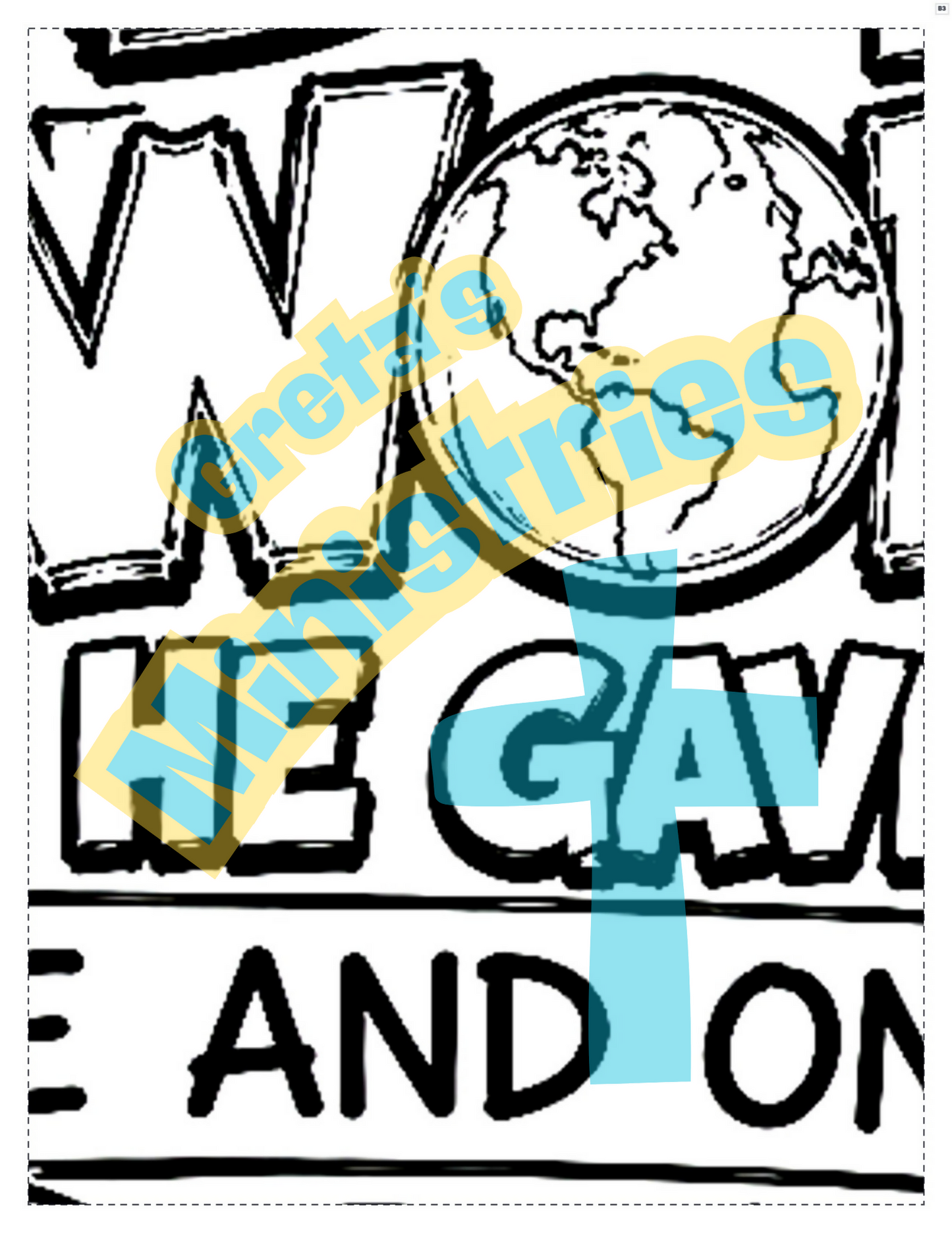 John 3:16 Collaborative Coloring Poster | Class Bible Verse Activity