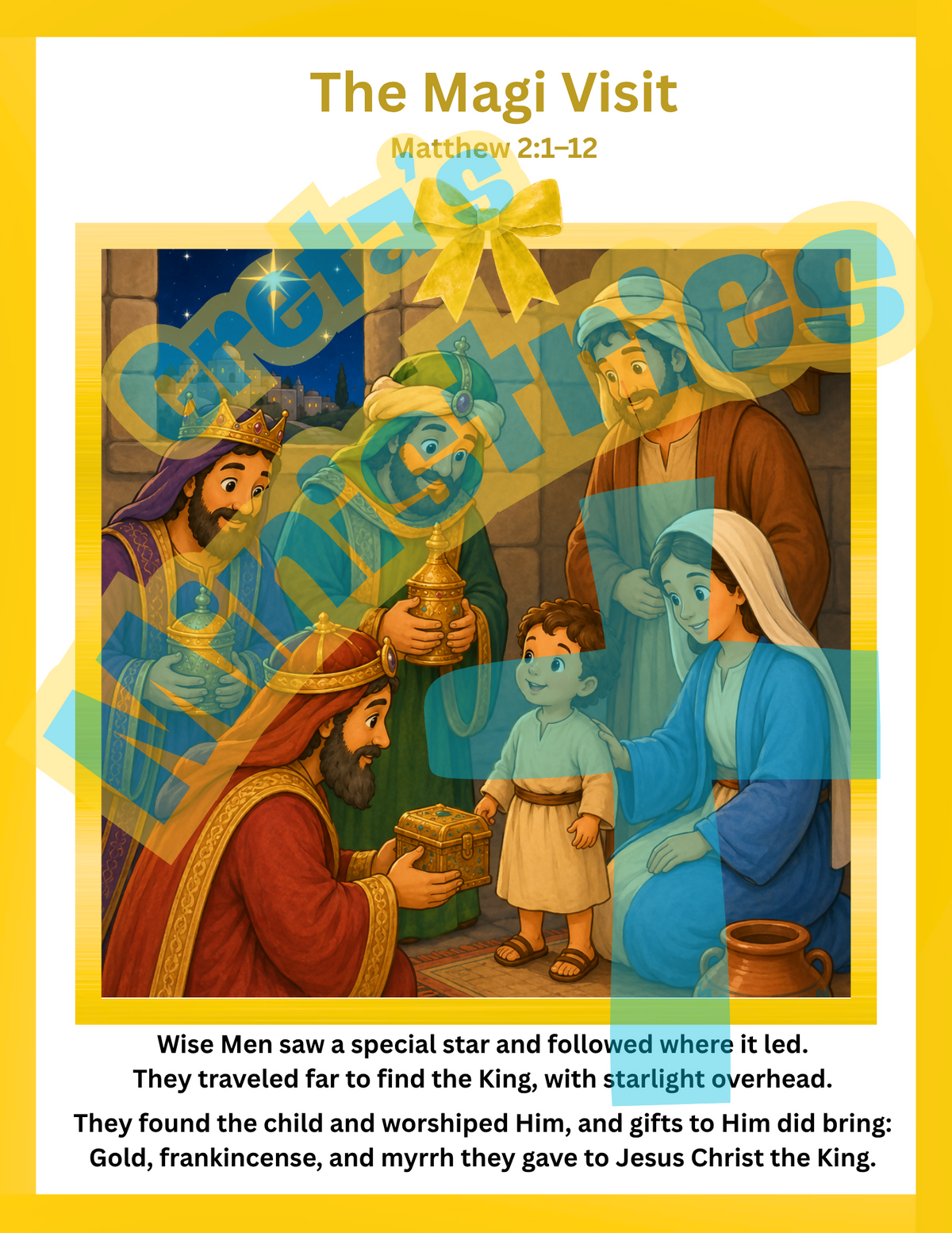 The Greatest Christmas Gift | Birth of Jesus Rhyming Story Posters | PreK–1st gr