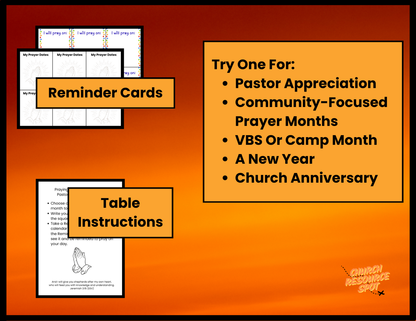 Prayer Calendars & Reminder Cards