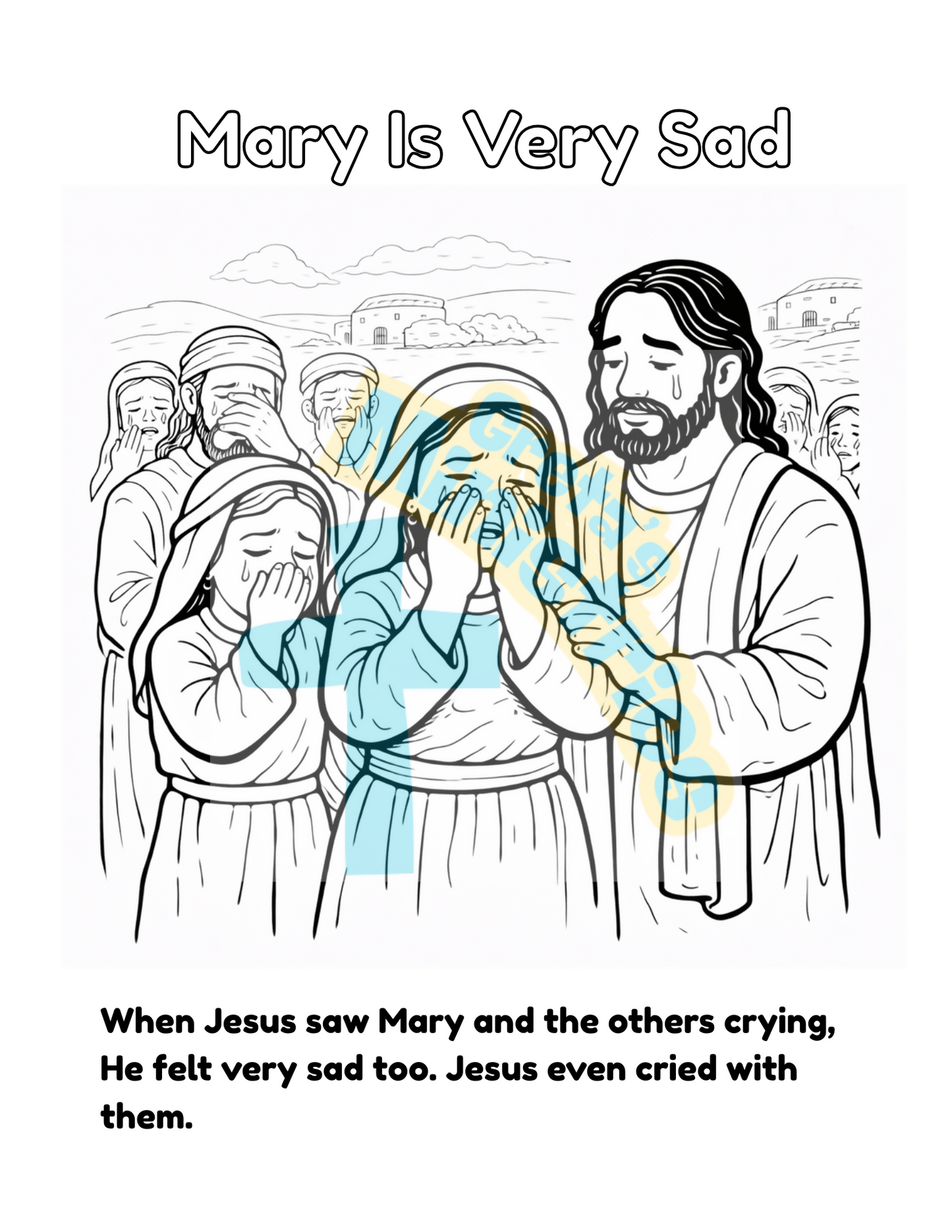 The Raising of Lazarus Bible Story Coloring Book Lesson (Preschool - 1st grade)