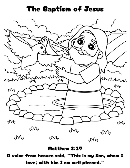 The Baptism of Jesus Coloring Page