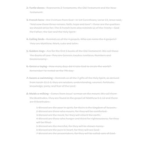 Lesson - The Secret Messages in “The 12 Days of Christmas”