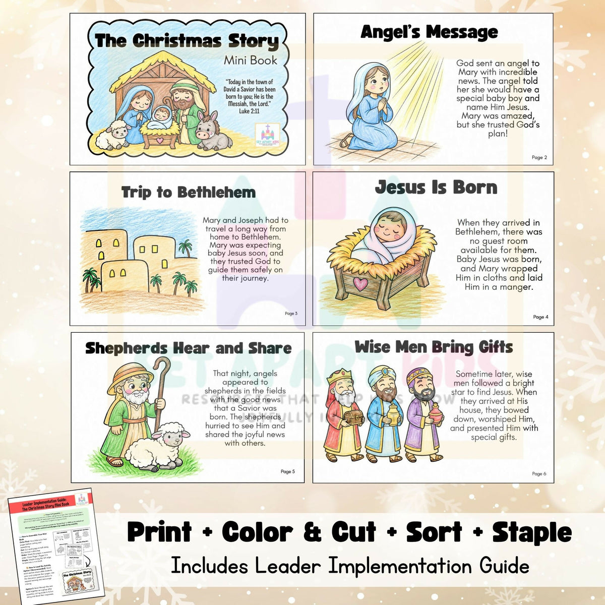 Christmas Sunday School Activity | Birth of Jesus Story Mini Book