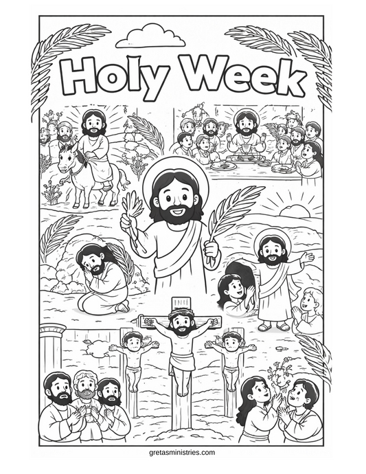 Holy Week Coloring Pages (total of 8)