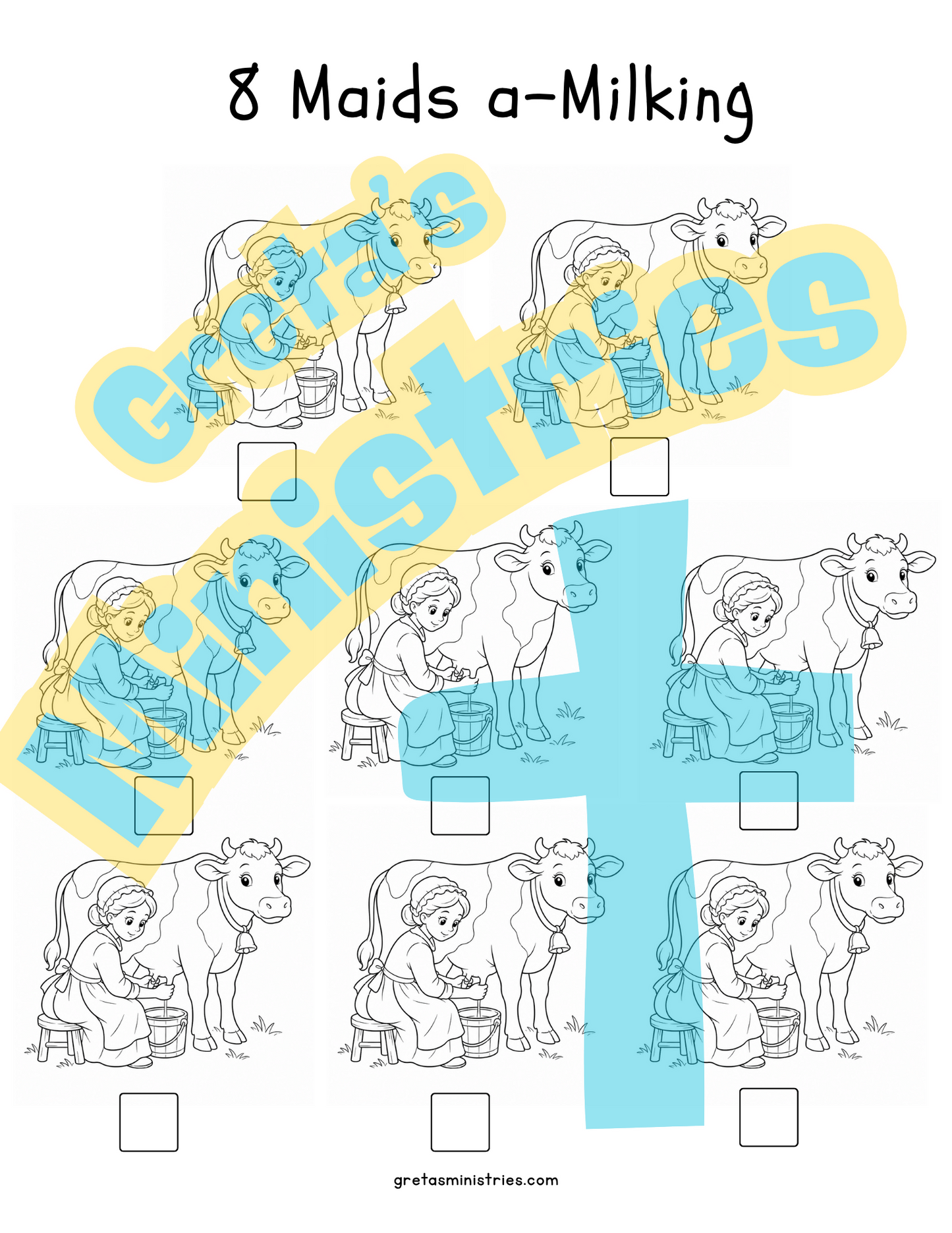 The 12 Days of Christmas – Preschool Coloring, Counting & Number Practice