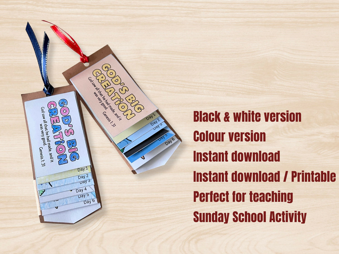 God's Creation Bookmark - Craft for kids