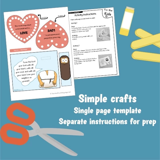 The Greatest Commandment (Matthew 22) 2 quiet crafts