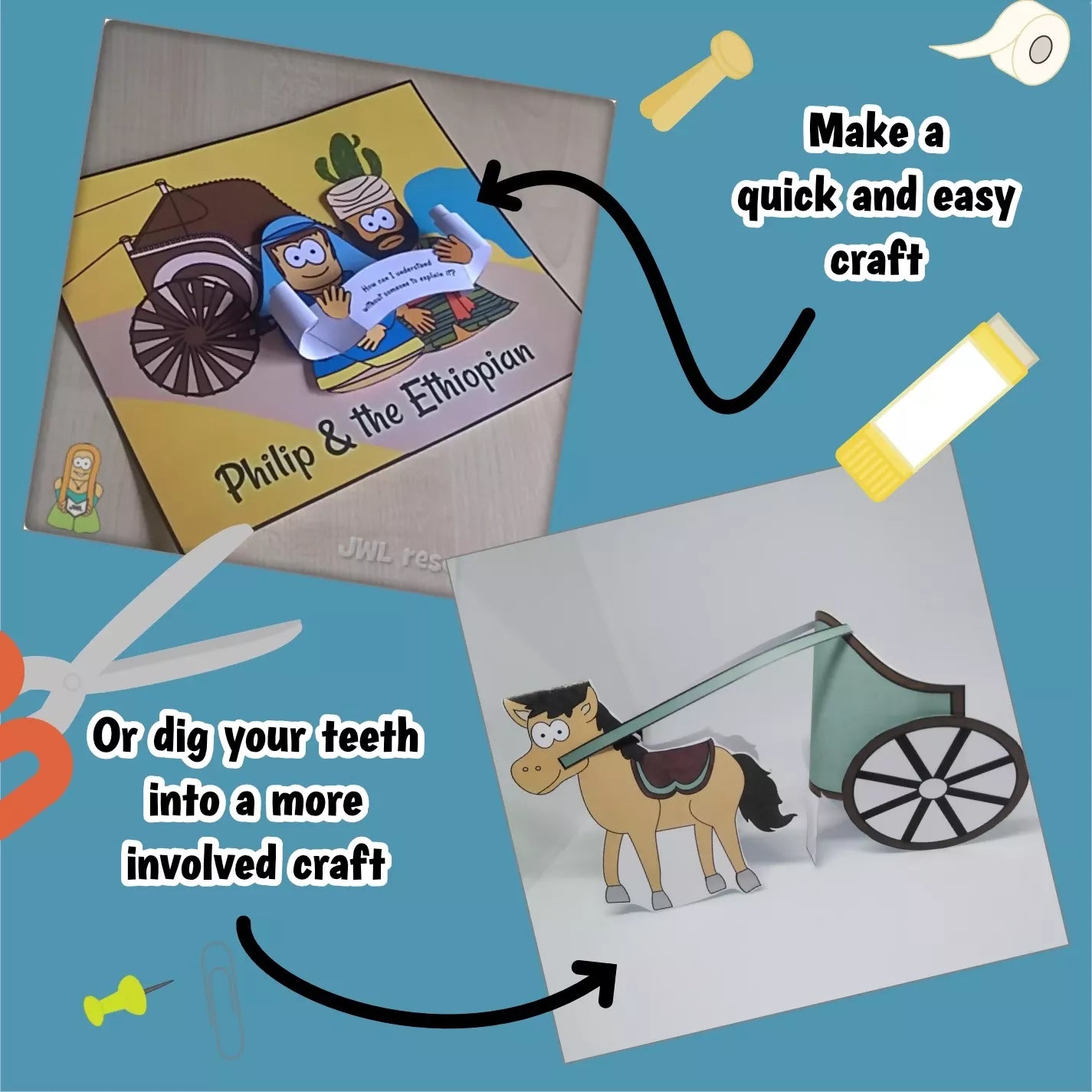 Philip & the Ethiopian (Acts 8) - Kidmin lesson with Crafts and colouring