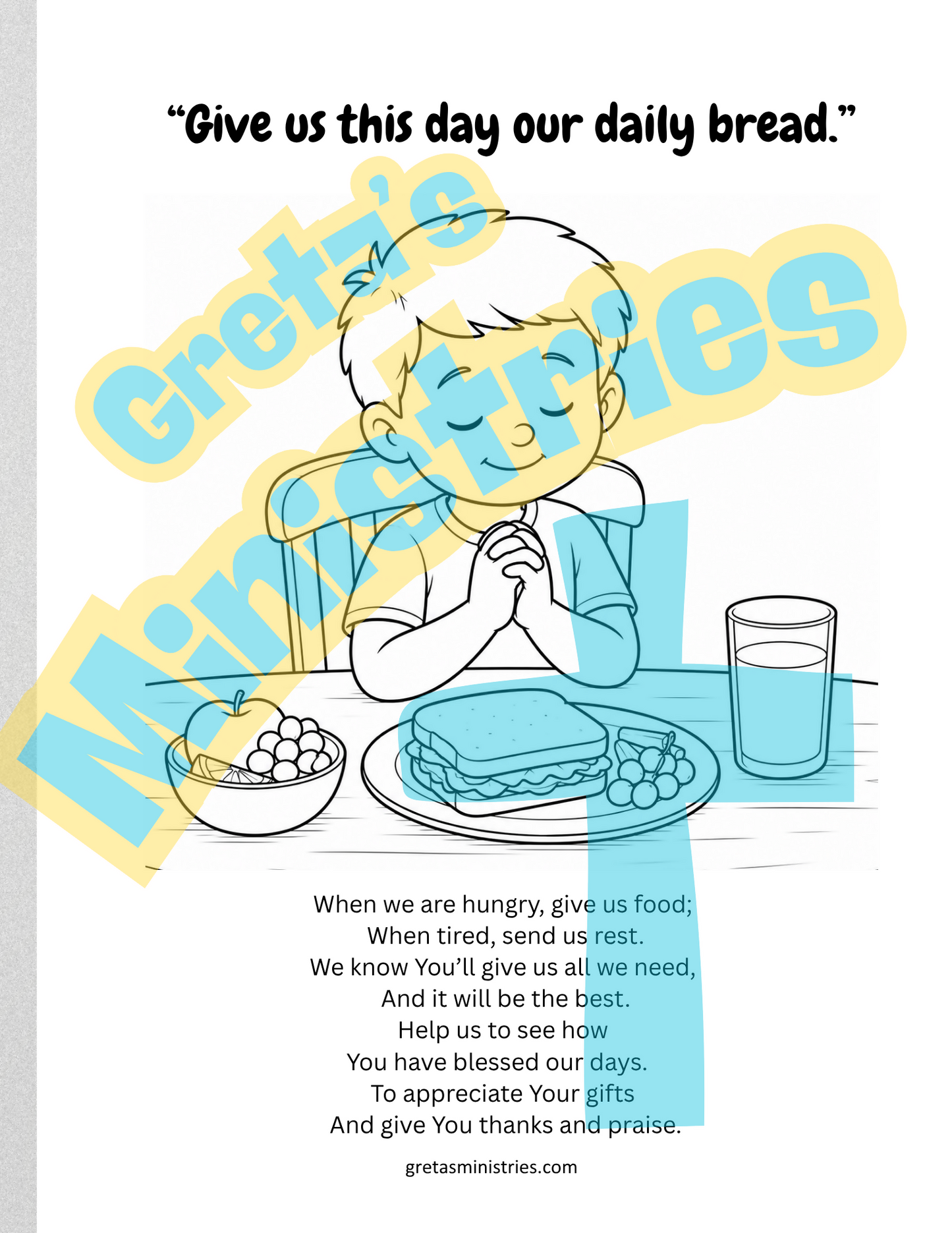 The Lord’s Prayer Coloring Book with Rhyming Explanations | PreK-2nd grade