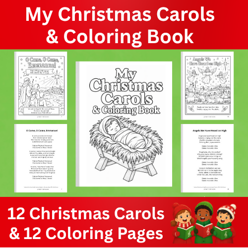Christmas Carols & Coloring Book | Christian Christmas Songs & Coloring Pages