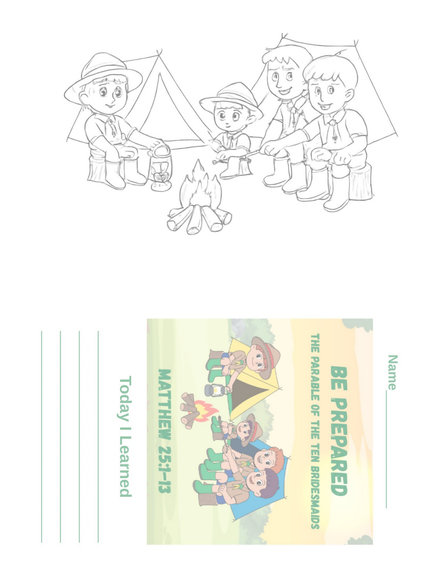 Be Prepared - Matthew 25:1-13 Parable Ten Bridesmaids - Children's Sermon/Lesson & Activity Booklet